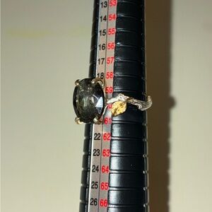 Green Flourite set in sterling silver size 9